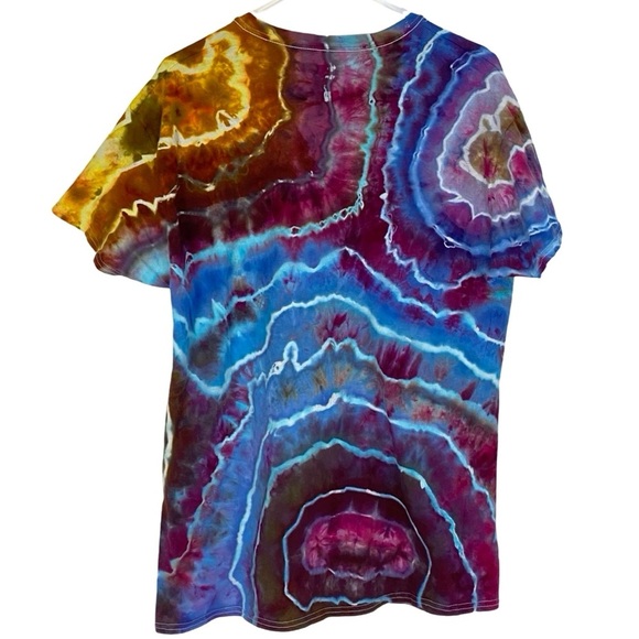 Handmade Geode Tie Dye Tee Tshirt Mens Large Unisex Cotton Short Sleeve T-Shirt - Picture 2 of 13